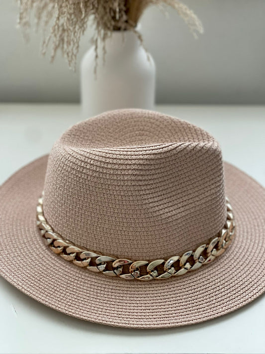 Blush Chain Straw Hat