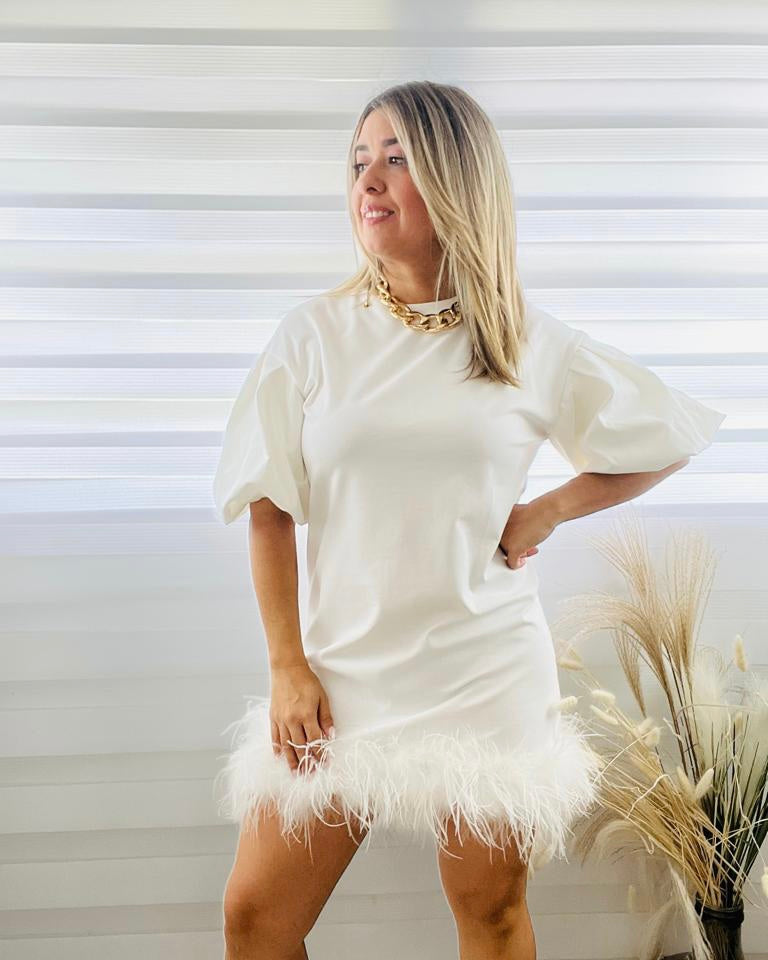 White Feather Dress